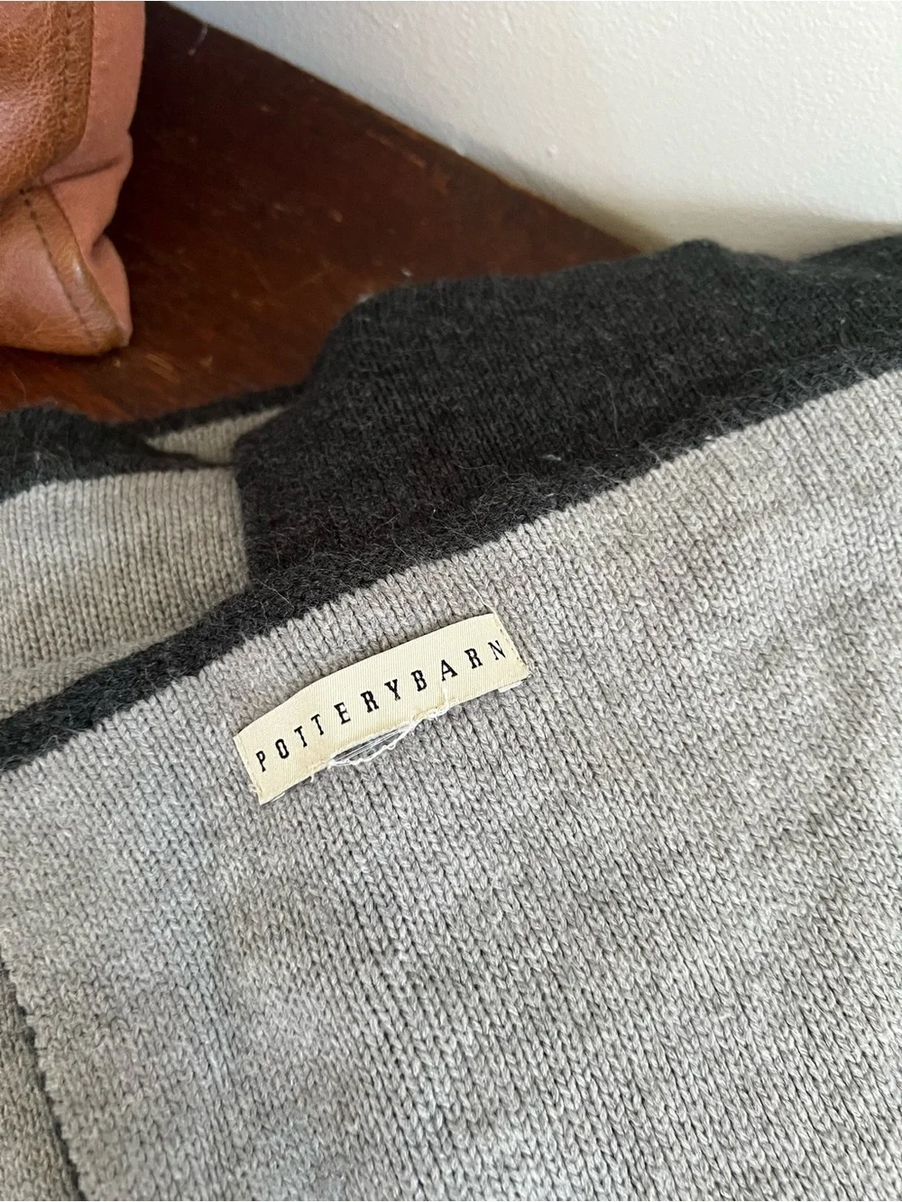 Pottery Barn Gray and Charcoal Knit throw blanket